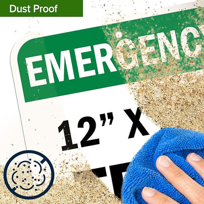 Custom Emergency Sign, OSHA Sign, 12x16 Inches, Post Holes, Rust Free .040 Aluminum, Fade Resistant, Indoor/Outdoor Use, Made in USA by My Sign Center