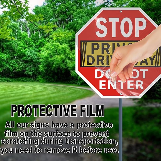 Stop Sign, Do Not Enter Private Driveway Sign, 12" x 12" Reflective Aluminum sign, Fade Resistant Durable UV and Octagon Shaped, Easy Mounting