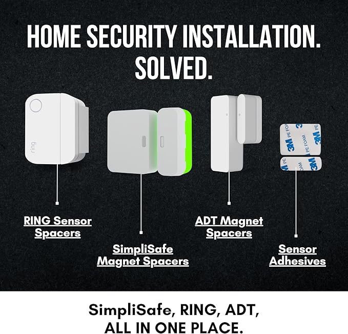 Ring Alarm Magnet Riser | 5 Pack Set with 3M Adhesive - Easy Mount to Any Doorway, Window, and Entryway | Ring Sensor/Magnet Not Included (1/4 inch)