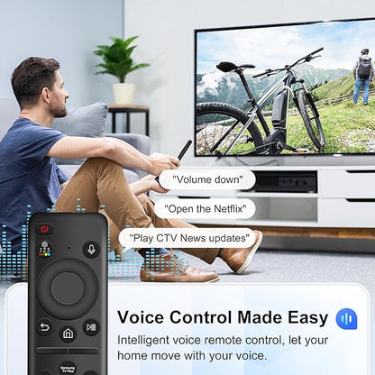 Rechargeable Voice Remote for Samsung Smart TVs, Replacement for 2021–2025 Samsung TV Remote Control with Solar Charging and Voice Search, Compatible with BN59-01432A