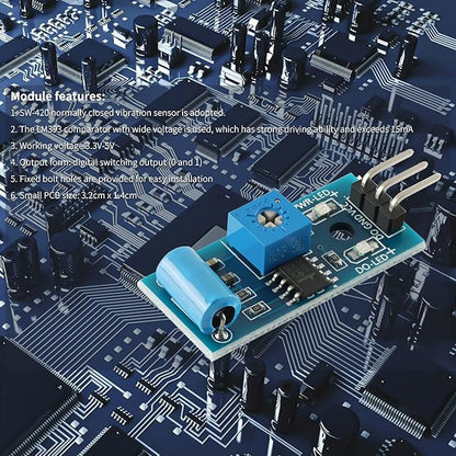 5Pcs SW-420 Vibration Sensor Module Vibration Switch Alarm Sensor Module for Arduino