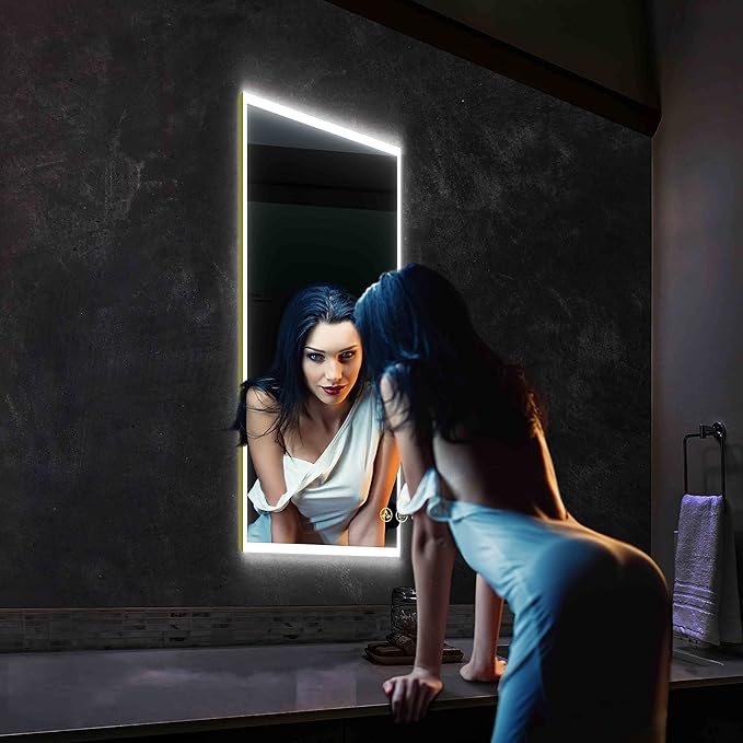 24x36 LED Mirror for Bathroom | Backlit LED Vanity Mirror with Anti-Fog, Stepless Dimmable, 3 Color Temperature | Wall Mounted Lighted Bathroom Mirror | Smart Vanity Makeup Mirror with Lights