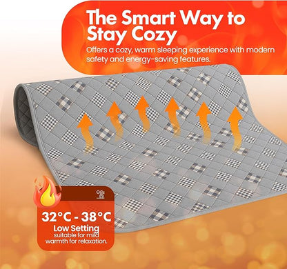 GML Bedding Heated Mattress Pad Toppers – Electric Bed Warmer with Smart Controller, Waterproof Quilted Layer, Adjustable Timer, Machine Washable, Dual Heat System for Comfortable Sleep, Queen 71x55