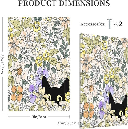 Decorative Light Switch Plate Covers Cute Black Cat in a Flower Patch Botanical Garden 1 Gang No Device Single Blank Outlet Covers Wall Plate Light Switch Covers for Bedroom Home Decor