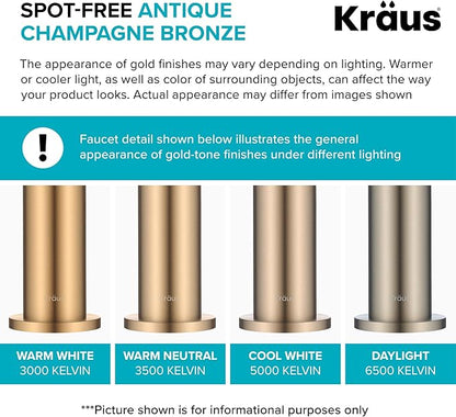 KRAUS Bolden Touchless Sensor Commercial Style 2-Function Single Handle Pull Down Kitchen Faucet in Spot-Free Antique Champagne Bronze, KSF-1610SFACB
