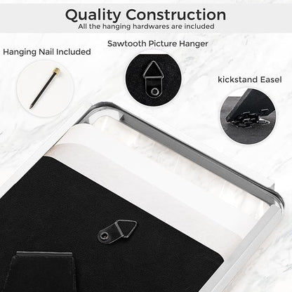 Axeman 4x6 Picture Frame-Metal Rounded Corner Frame 4x6, 4''x6''Photo Frame with Tempered Glass,Tabletop and Wall Display, One-Piece 4 By 6 Metal Picture Frame for images, Silver