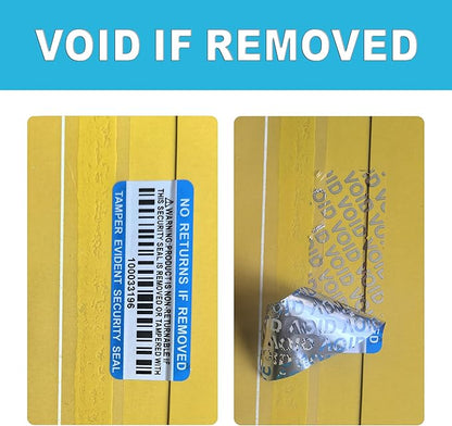 Tamper Evident Proof Barcode Stickers with Individual Serial Number Security Warranty Void Sticker,Sealing Label for Package(280pcs 2x0.8in Blue Matte Silver)