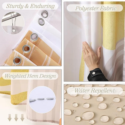 Bathroom Set - Bathroom Sets with Shower Curtain and Rugs, Bathroom Accessory Set, White Bathroom Accessories Set with Trash Can, Toilet Brush and Soap Dispensers