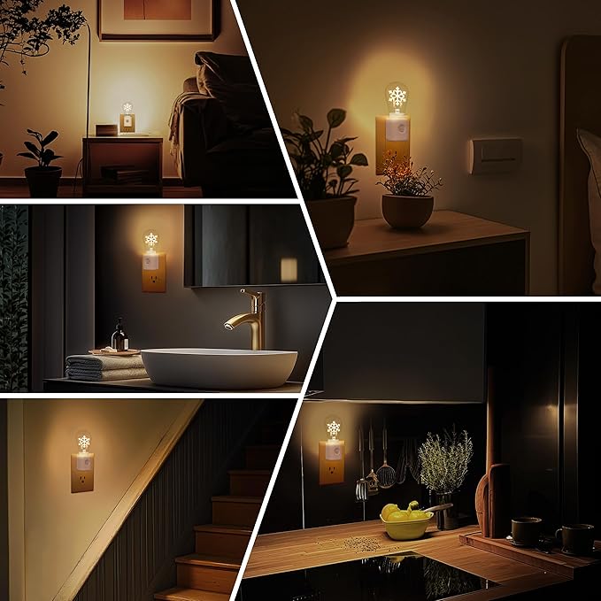 LED Night Light Plug in, Motion Sensor Night Light for Kids, Amber Nightlight, Motion Activated Night Lights for Bathroom, Hallway, Holiday Christmas Decoration, 1-Pack