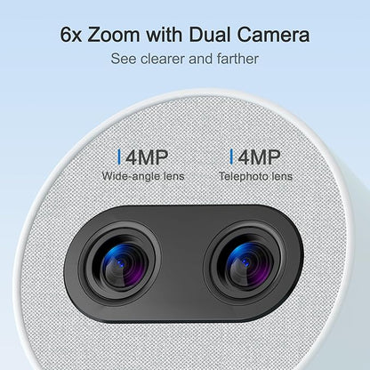 Simsky Split Screen Video Baby Monitor with Cameras, Dual 4MP Cameras with 6X Zoom, 7" UHD Touch Screen Portable Audio Baby Monitor 32GB Local Storage