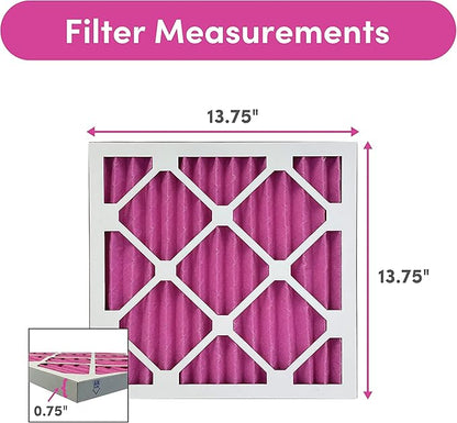 Colorfil 14x14x1 Air Filter (6-Pack) | Made in the USA | Color Changing | Remove Cat and Dog Odor | MERV 8 for Pet Hair Dander and Dust | 13.75"x13.75"x0.75" Exact Size