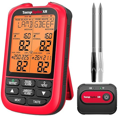 ThermoPro TempSpike 2000FT Wireless Meat Thermometer with 2 Ultra-Thin Meat Probe, Smart Meat Thermometer Digital Wireless for Rotisserie, Smoker, BBQ, Grill and Kitchen Cooking Thermometer
