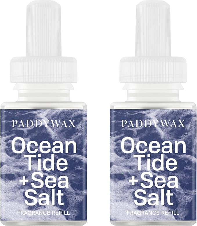 Pura & Paddywax Home Scent Refill - Smart Air Diffuser - Up to 120-Hours of Luxury Fragrance per Refill - Home Essential - Clean & Safe Diffuser Fragrance - 2 Pack, Ocean Tide & Sea Salt