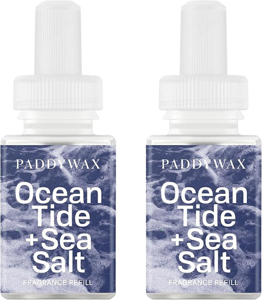 Pura & Paddywax Home Scent Refill - Smart Air Diffuser - Up to 120-Hours of Luxury Fragrance per Refill - Home Essential - Clean & Safe Diffuser Fragrance - 2 Pack, Ocean Tide & Sea Salt