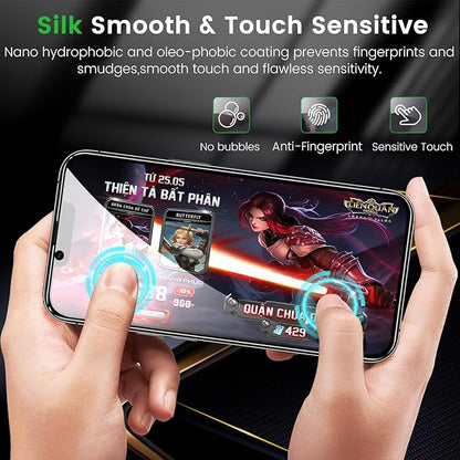 3 Pack Privacy Screen Protector for iPhone 13 6.1 Inch with 3 Pack Camera Lens Protector, Anti Spy Tempered Glass Film, Anti-Scratch, Touch Sensitive, Case Friendly