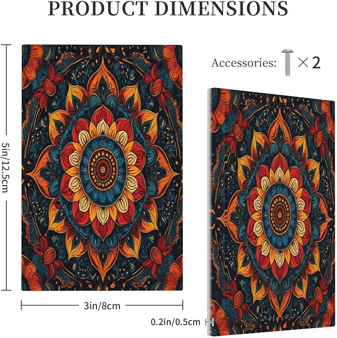 Boho Colorful Mandala 1-Gang No Device Blank Wallplate Electrical Light Switch Covers Decorative Receptacle Face Plate Cover for Bathroom 5 X 3 IN