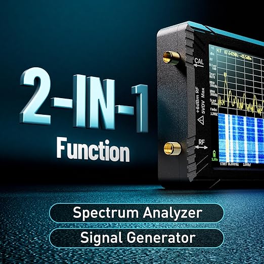 SeeSii TinySA Ultra Spectrum Analyzer with ZK06-20dB Low Noise Amplifier, 4.0 Inch 100kHz to 5.3GHz Handheld Tiny Frequency Analyzer with 32Gb Card,100kHz to 800MHz MF/HF/VHF UHF Input