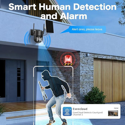 Solar Security Cameras Wireless Outdoor, 5G/2.4G Solar WIFI Cameras for Home Security,Solar Powered Outside Camera Wireless,Human Detection, Color Night Vision, 2-Way Talk for home Porch/Garage/Yard