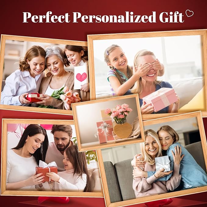 Custom Picture Frames, Customized Photo Frame with Night Light, Personalized Picture Frame, Personalized Anniversary Valentines Day Gifts for Women Men Her Him Girlfriend Boyfriend Couple Wife
