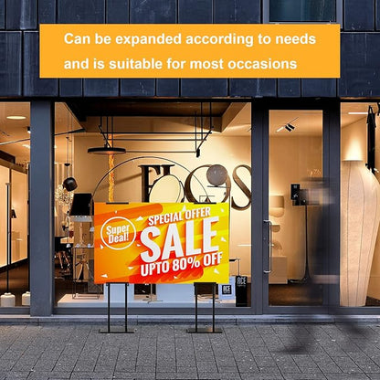 2Pack Sign Holder Stand,Display Stand,Heavy Duty Adjustable Pedestal Sign Stand Up to 75 inch,Double-Sided for Board & Foam Sign,Sign Stand with Base,Fit Wedding,Restaurant or Business etc(Poster not Included)