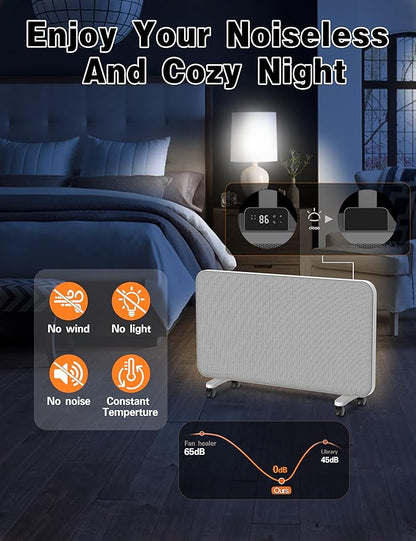 Graphene Convection Panel Infrared Space Heater for Indoor Use Large Room, 1500W Heater with Thermostat, Portable Stand Wall Mounted, Smart WiFi App Control Energy Saving,Work with Tuya