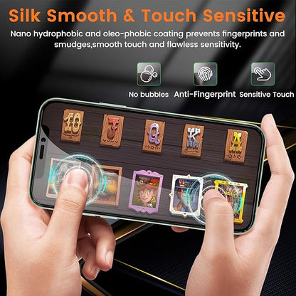 3+3 Pack Privacy Screen Protector for iPhone 12 6.1-Inch with 3 Pack Camera Lens Protector, Anti Spy Tempered Glass Film 9H Hardness Bubble Free Case Friendly