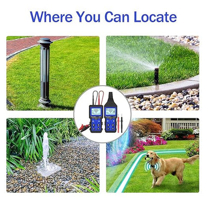 Underground Wire Locator, Cable Tester with Rechargeable 1500mAh Battery for 12-400V DC/AC Voltage Lines, Wire Tracker for Wall Cables, Electrical Lines, Water and Gas Supply Pipeline Path