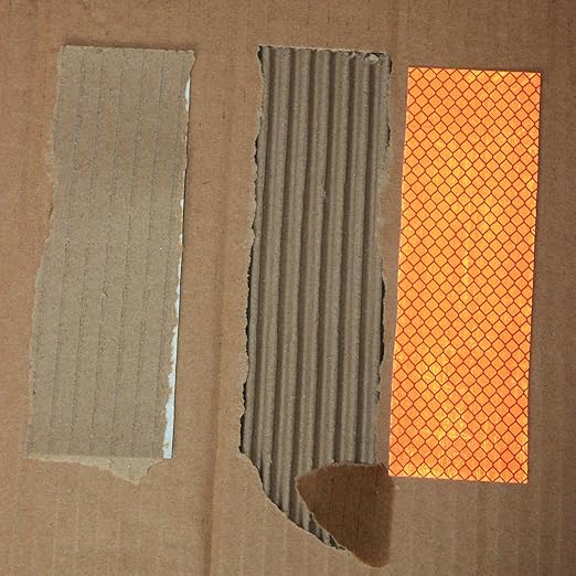 Non Fading Orange Reflective Stickers 2 inch X 6 inch, Outdoor Waterproof High Visibility Warning Safety Adhesive Reflector Tape (20 Pcs)