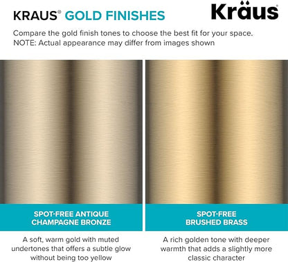 KRAUS Bolden Touchless Sensor Commercial Style 2-Function Single Handle Pull Down Kitchen Faucet in Spot-Free Antique Champagne Bronze, KSF-1610SFACB