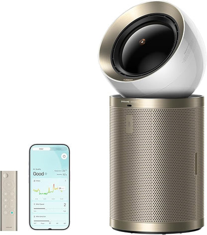 Dreame Smart Air Purifier PM20 for Home Large Room, Cleans 7,534 ft² in One Hour with 4 Filters, Dual-way Air Oulets, Al Tracking, Air Quality Monitor with 7 Sensors, 3-in-1 Purifier, Heater & Fan
