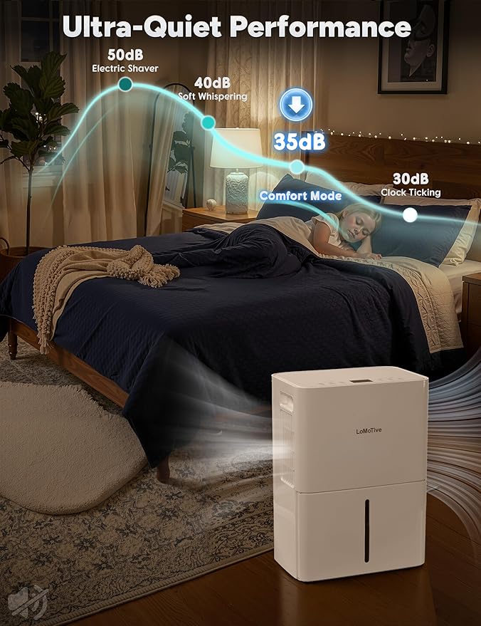 Dehumidifier for Home Basement 34 Pints Max - 2500 Sq.Ft 54 OZ Water Tank Dehumidifier with Drain Hose Smart App-Controlled Dehumidifiers for Basement Bedroom Bathroom Large Room