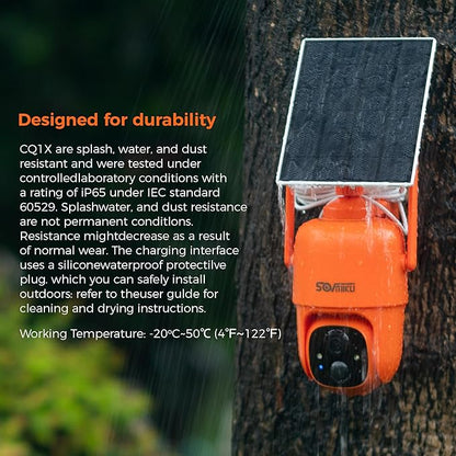 SOVMIKU Hephaestus 2X1 Active Defense Solar Security Camera Wireless Outdoor,PIR Motion Detection, Easy to Setup, Starlight Color Night Vision,Two Way Audio, Audible Flashlight Siren,SD Slot