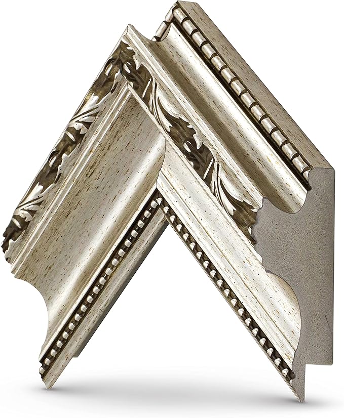 Ornate Silver 3" Color Chip Premiere Deco TV Frame (32",43",50",55",65",75",85") Compatible ONLY with Samsung The Frame and Pro TVs (Fits 2021-2025, LS03A,LS03B,LS03C,LS03D,LS03FA,LS03FW)
