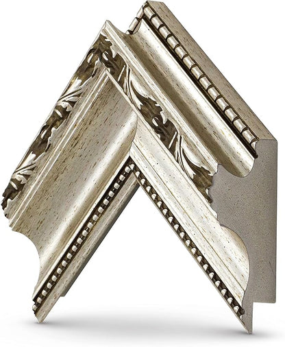 Ornate Silver 85" Premiere Deco TV Frame - Compatible ONLY with Samsung The Frame TV and Pro TVs (Fits 2021-2025, LS03A, LS03B,LS03C,LS03D,LS03FA,LS03FW)