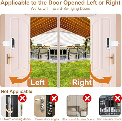 Anti-Theft Doorbell Mount Compatible with Arlo Video Doorbell 2K/HD (2nd Gen), Easy Installation, No-Drill Door Mount Cover Holder Accessories for Apartments Home Rentals, Not for Security Door(White)