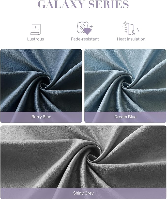 Graywind Rechargeable Smart Curtains Compatible with Alexa App Remote Control Motorized Drape for Sliding Door One-Way or Split Draw, Custom Width Up to 220" (Galaxy Series)
