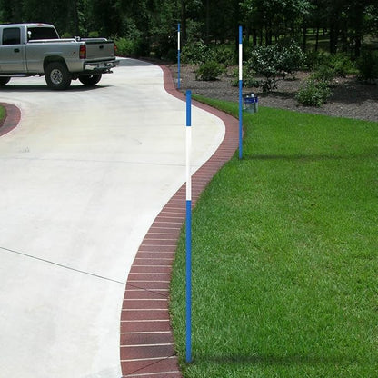 FiberMarker Driveway Markers 48-Inch Blue 20-Pack 1/4-Inch Dia Solid Driveway Poles for Easy Visibility at Night