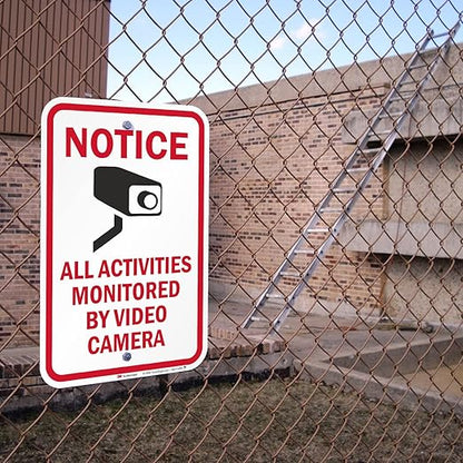 SmartSign "Notice - All Activities Monitored By Video Camera" Sign | 12" x 18" 3M Engineer Grade Reflective Aluminum