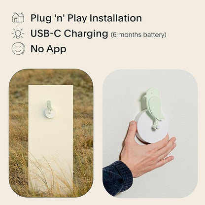 Birdie 2.0 - Design Indoor CO2 Monitor - Air Quality Meter for Home & Office - Promotes Mental & Physical Health - Modern Interior Decor - Reducing Health Risks with Clean Air (Meadow, FullBirdie)