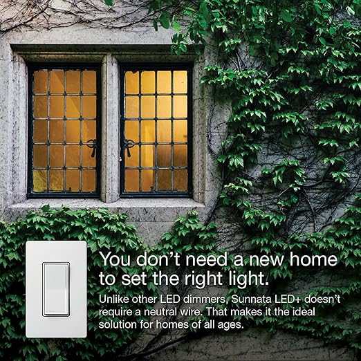 Lutron Sunnata Touch Dimmer Switch with LED+ Advanced Technology for LED and Incandescent, 3 Way/Multi Location, STCL-153MS-WH, White (6 Pack)