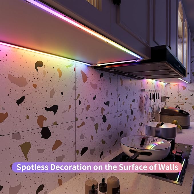 PAUTIX RGB Smart IC COB LED Strip Light Addressable 32.8ft/10m,UL-Listed 24V Color Flowing Strip Light Multicolor Flexible Tape Lights with APP Control/Music Mode,for TV,Bedroom,Party DIY Decoration