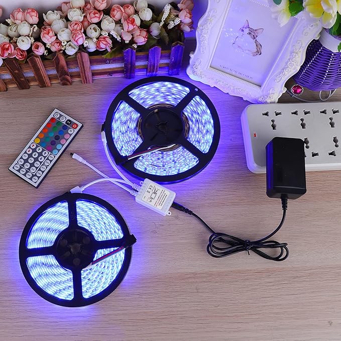 SUPERNIGHT RGB Light Strip Remote Controller, 2-in-1 4 Pin Dimming Dimmer Brightness Flash Mode Control Options for LED Tape Light,12V DC LEDs Rope Lighting (2 Ports)