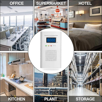 Plug in Combination Gas & Carbon Monoxide Detectors - Natural Gas Detectors & Carbon Monoxide Alarm for Home, Co Detector & Gas Detectors with Digital Display,Holds 9V Battery (not Included)