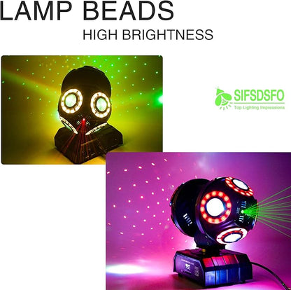 LED Moving Head DJ Light Rotating Beam Stage Lights Pin Spotlight Event Sound Control Dmx512 Disco Lighting KTV Disco Party Wedding Concert Festivals… (2Head DJ Light)