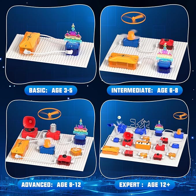 Science Kits for Kids Electronics Exploration Kit with 671+ Circuit Projects, Physics Experiments Circuit Board STEM Educational Toy for Boys Girls Ages 3 4 5 6 7 8 9 10 11 12+
