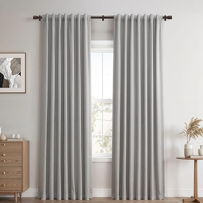 Bronze Aluminium Curtain Rods for Windows,1 Inch Adjustable Curtain Rod 32-45,Heavy Duty Drapery Rods with Thicken Bracket,Decorative Modern Single Rod with Aluminium Finials