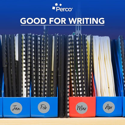 Perco Grey 2-Inch Round Circle Dot Sticker Labels with Easy Peel Perforation - 500 Labels per Roll - Strong Adhesion, Vibrant Colors for Organizing, Crafting & More - Made in USA
