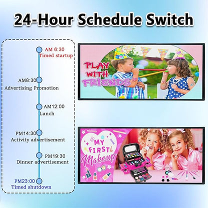 P6 Commercial Grade Programmable LED Sign 40"x17" WiFi With Lightweight and Thin Frame Custom Scrolling Digital Message Board for Stores, Restaurants, Banks & Outdoor Advertising