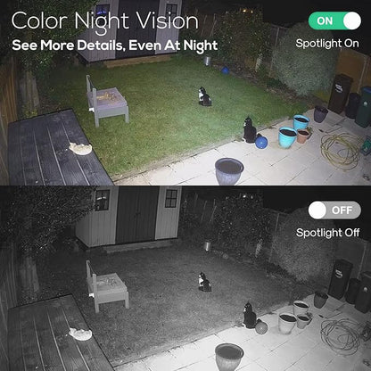 Kittyhok 2K Solar Home Security Camera System, Smart Human Detection, Spotlight, Forever Power, 10CH NVR, 0 Monthly Fee, KBS4084 Bundle with Battery Powered PT Solar Camera BY4