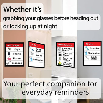 Reminder Organization Board for Seniors – Daily Task & Memory Aid – Dementia and Alzheimer’s Reminder Tool – Visual Organizer with 20 Cards for Routines & Personalized Prompts